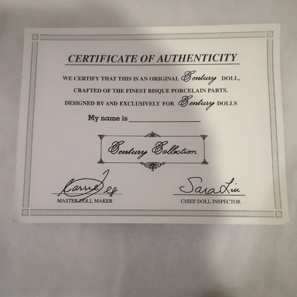 Vintage New in Box Century Collection Genuine Porcelain Doll - Picture 5 of 6